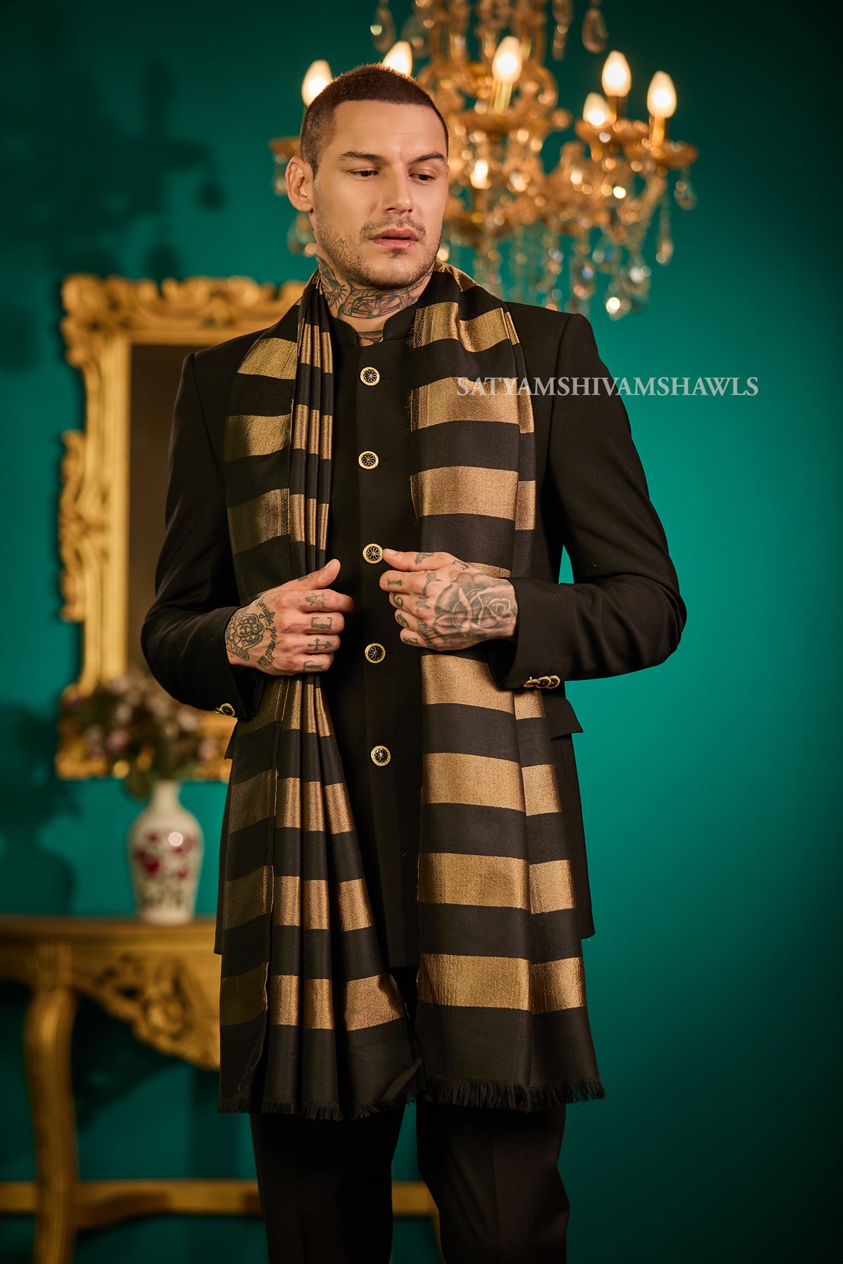 Twilight moonlight stripes reversible  Men Stole