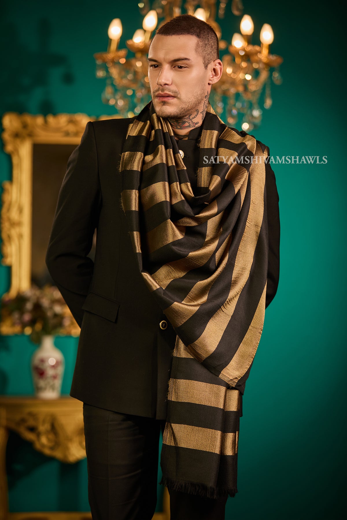 Twilight moonlight stripes reversible  Men Stole