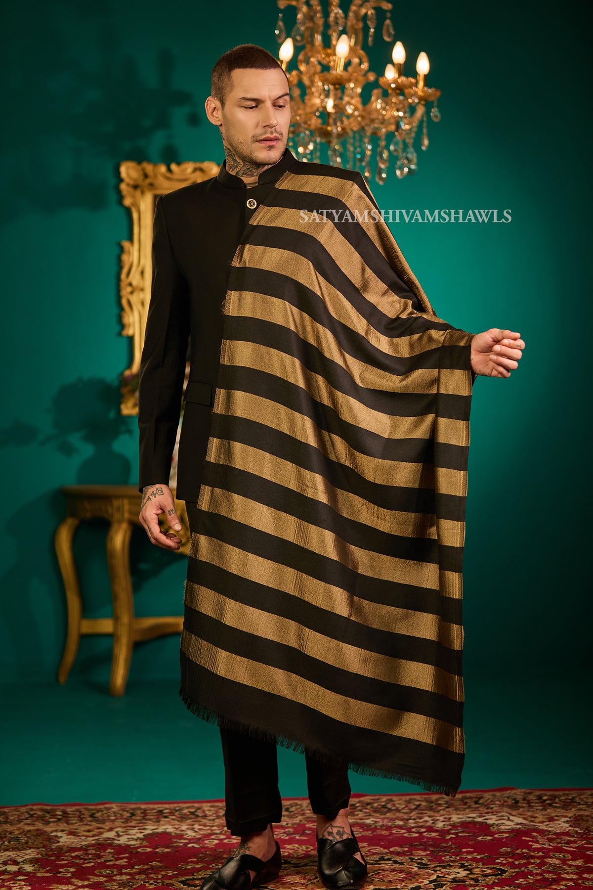 Twilight moonlight stripes reversible  Men Stole