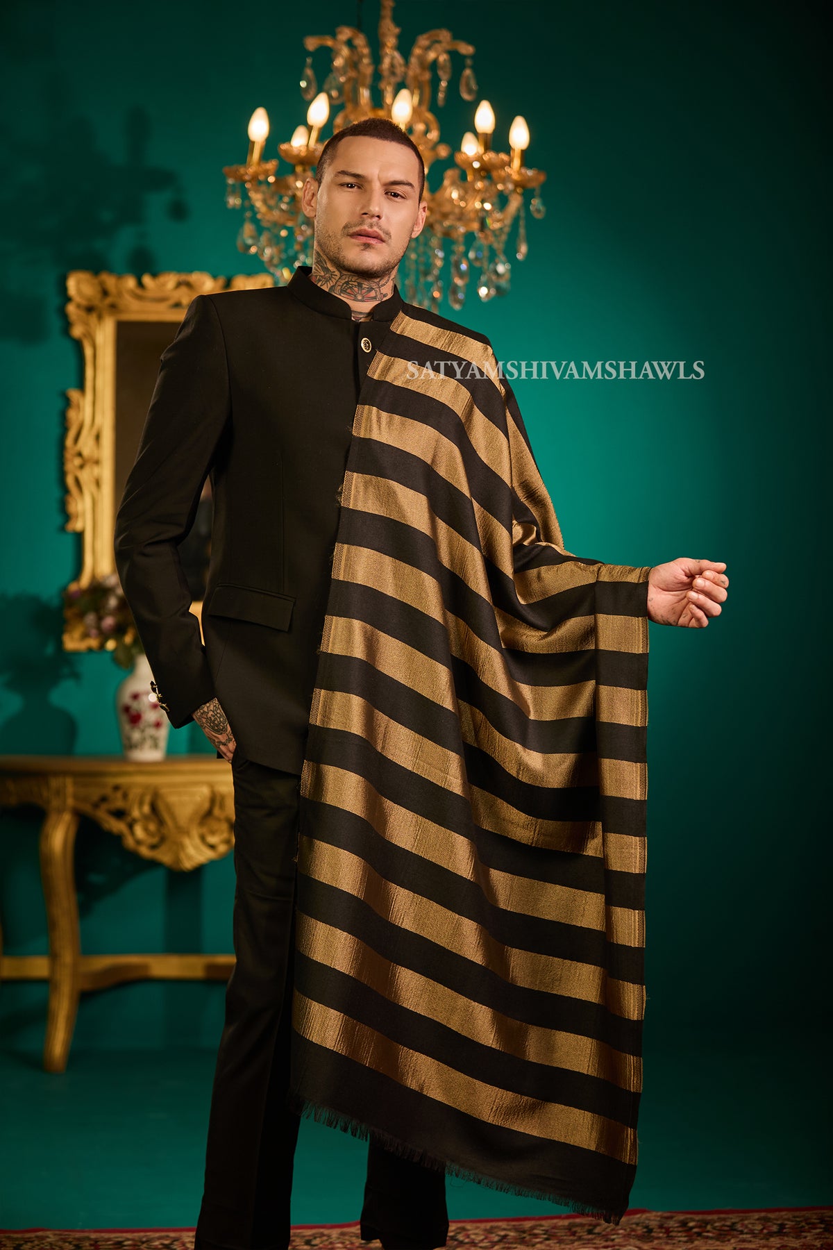 Twilight moonlight stripes reversible  Men Stole