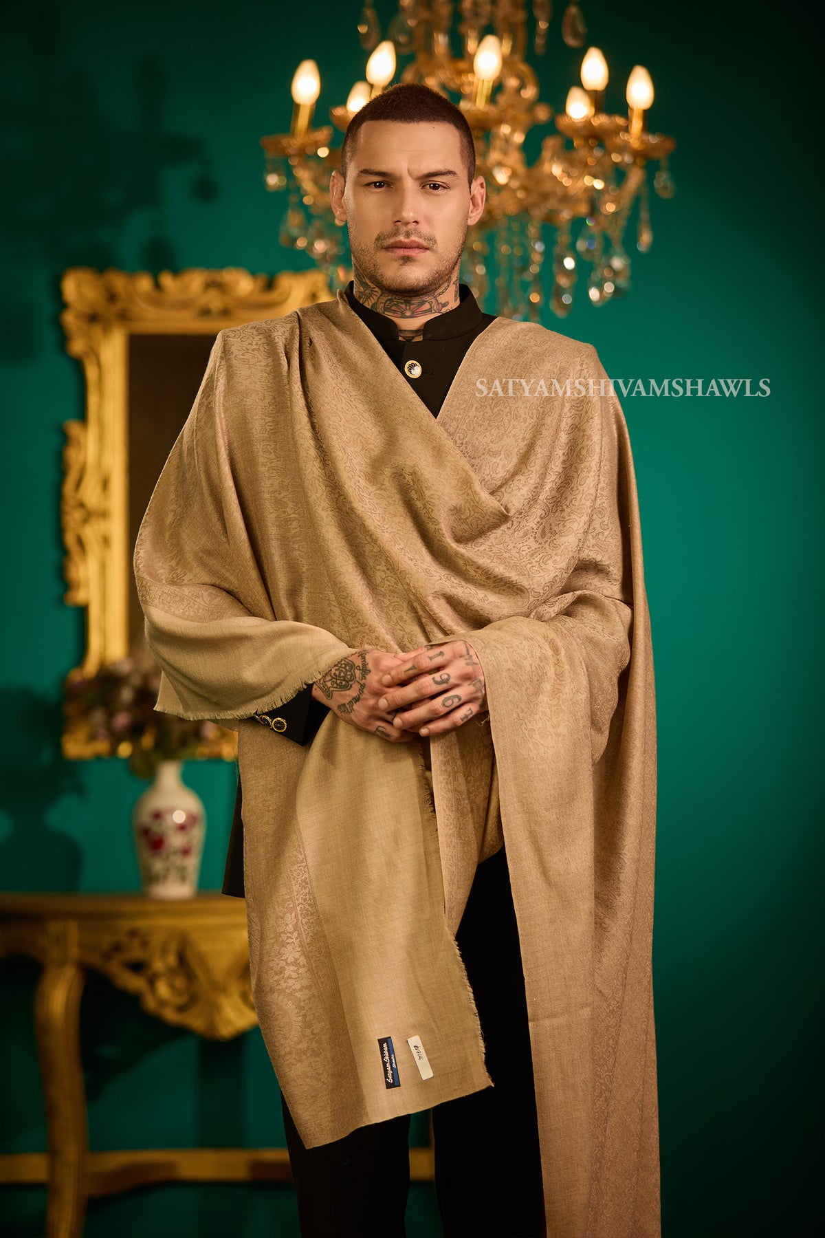 Elegant Self-Design Men’s Shawl Big Size