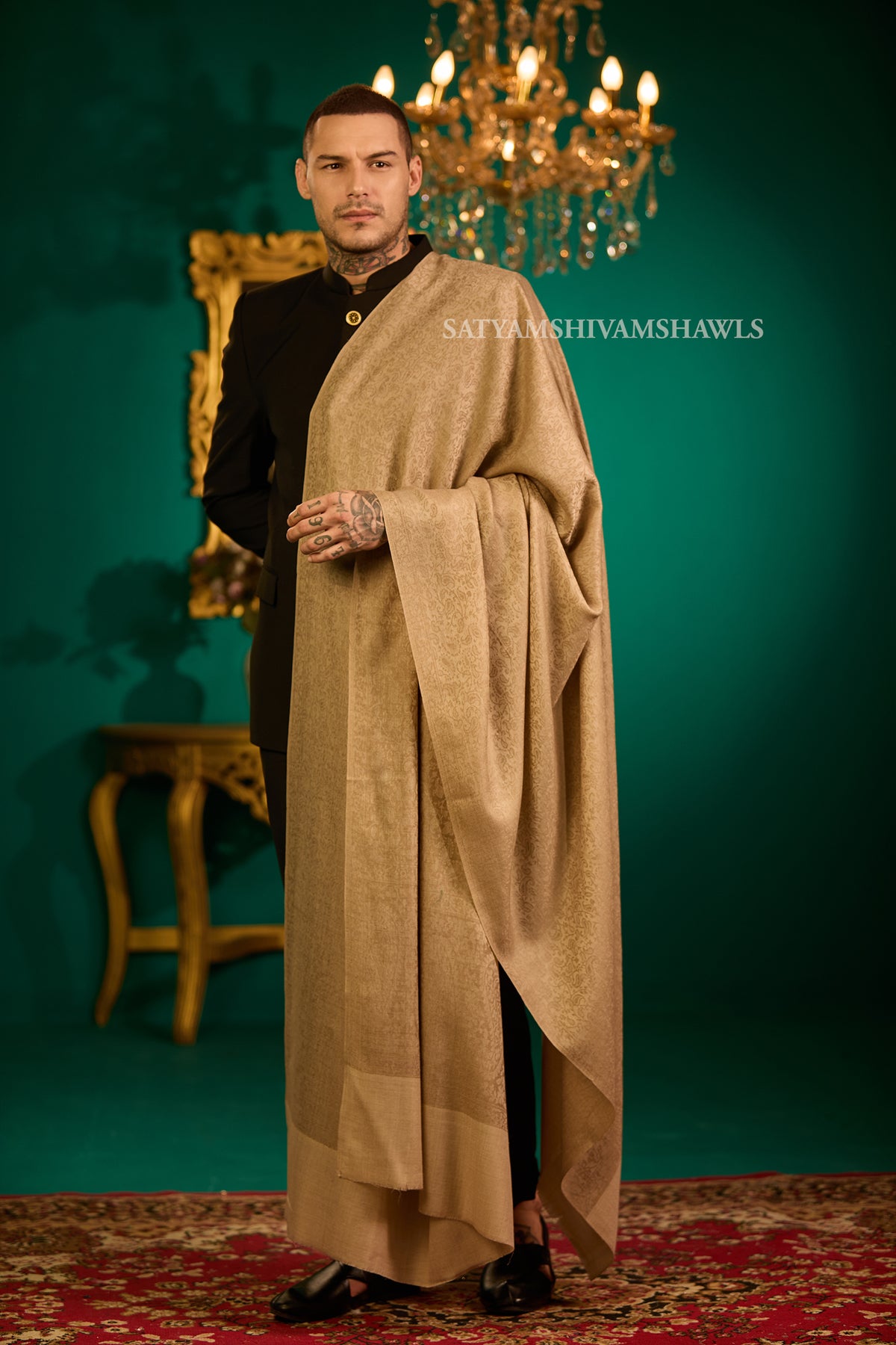 Elegant Self-Design Men’s Shawl Big Size