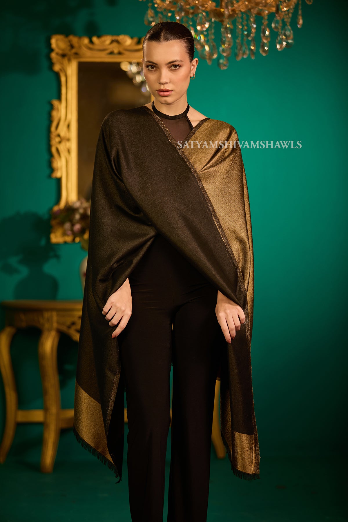 Twilight moonlight reversible black stole