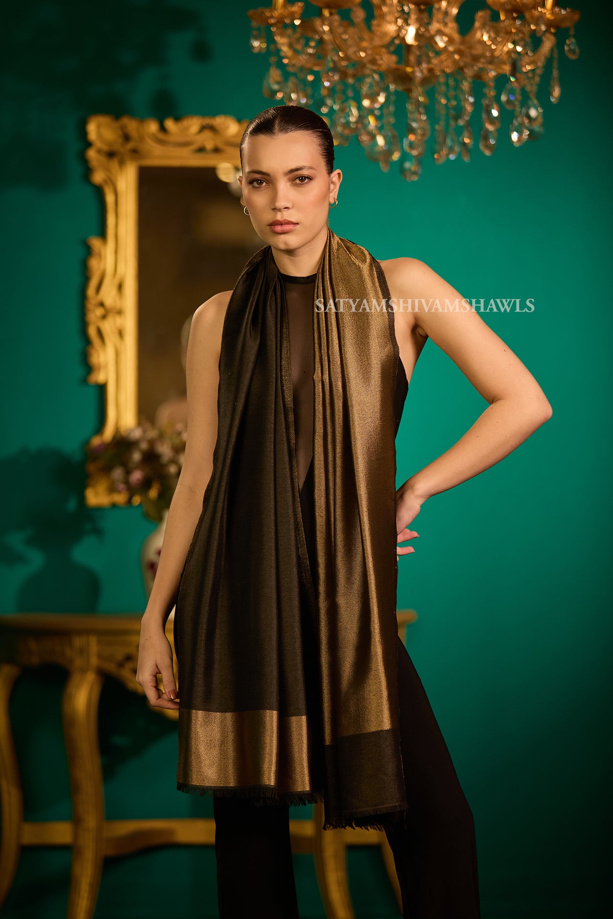Twilight moonlight reversible black stole