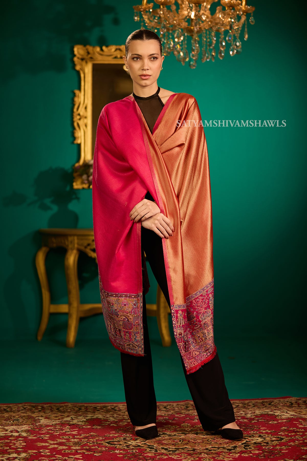 Twilight moolight  darbar reversible kani palla stole