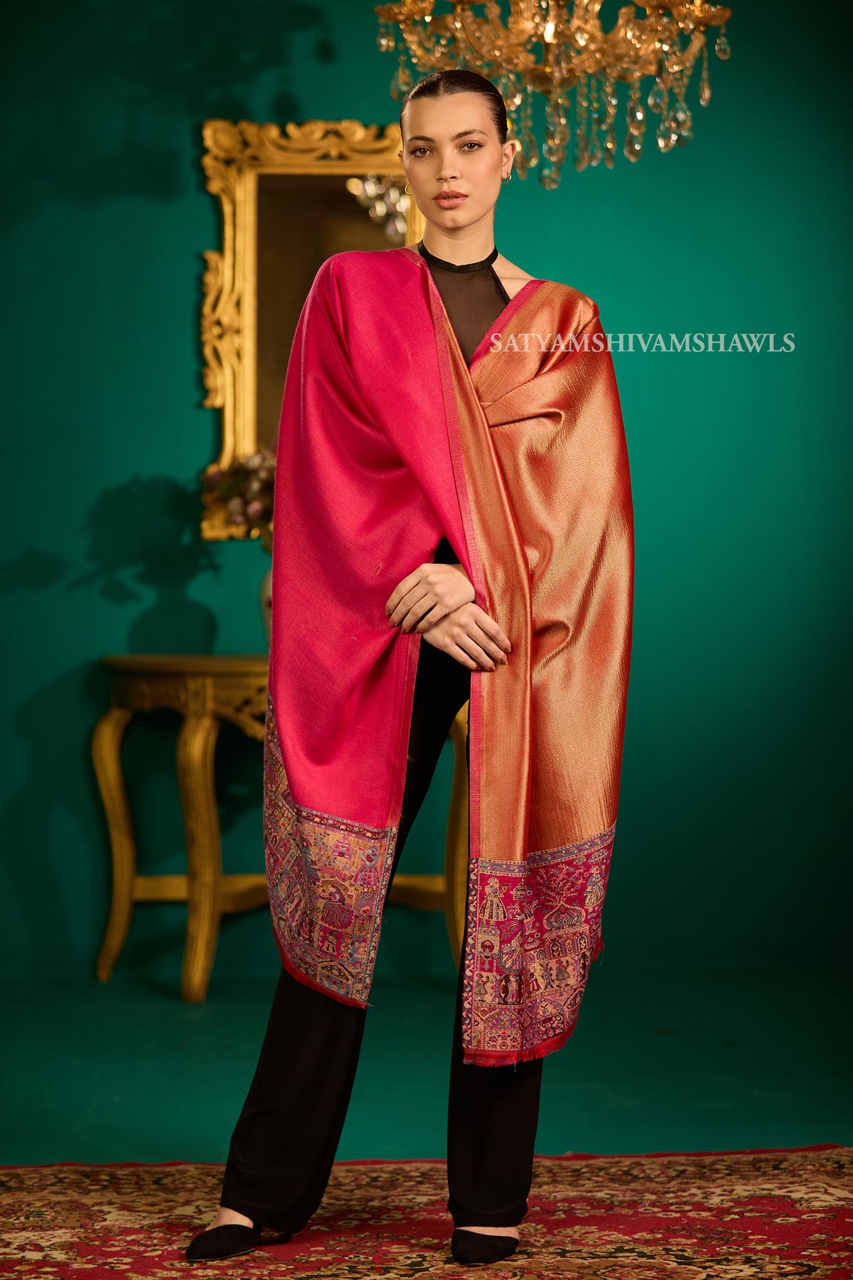 Twilight moolight  darbar reversible kani palla stole