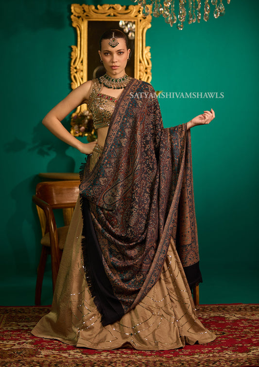 Royal kashmiri paisley jamawar women shawl