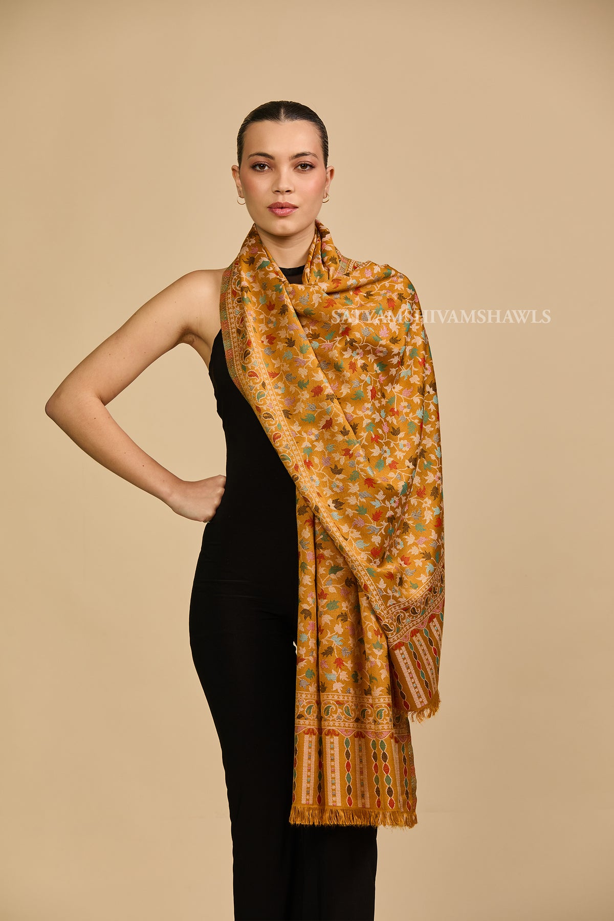 noor-e-kani multi pure wool stole,