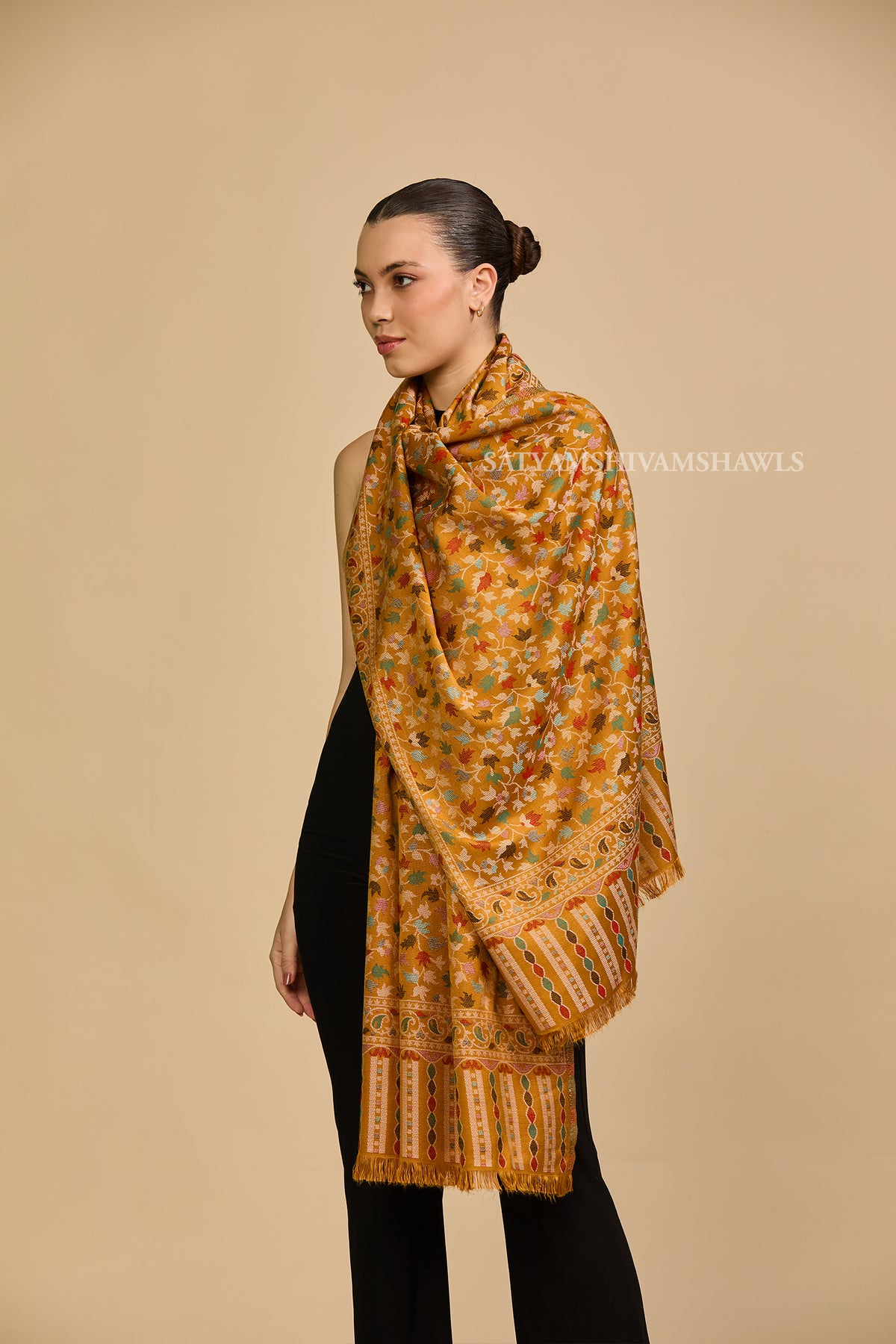 noor-e-kani multi pure wool stole,