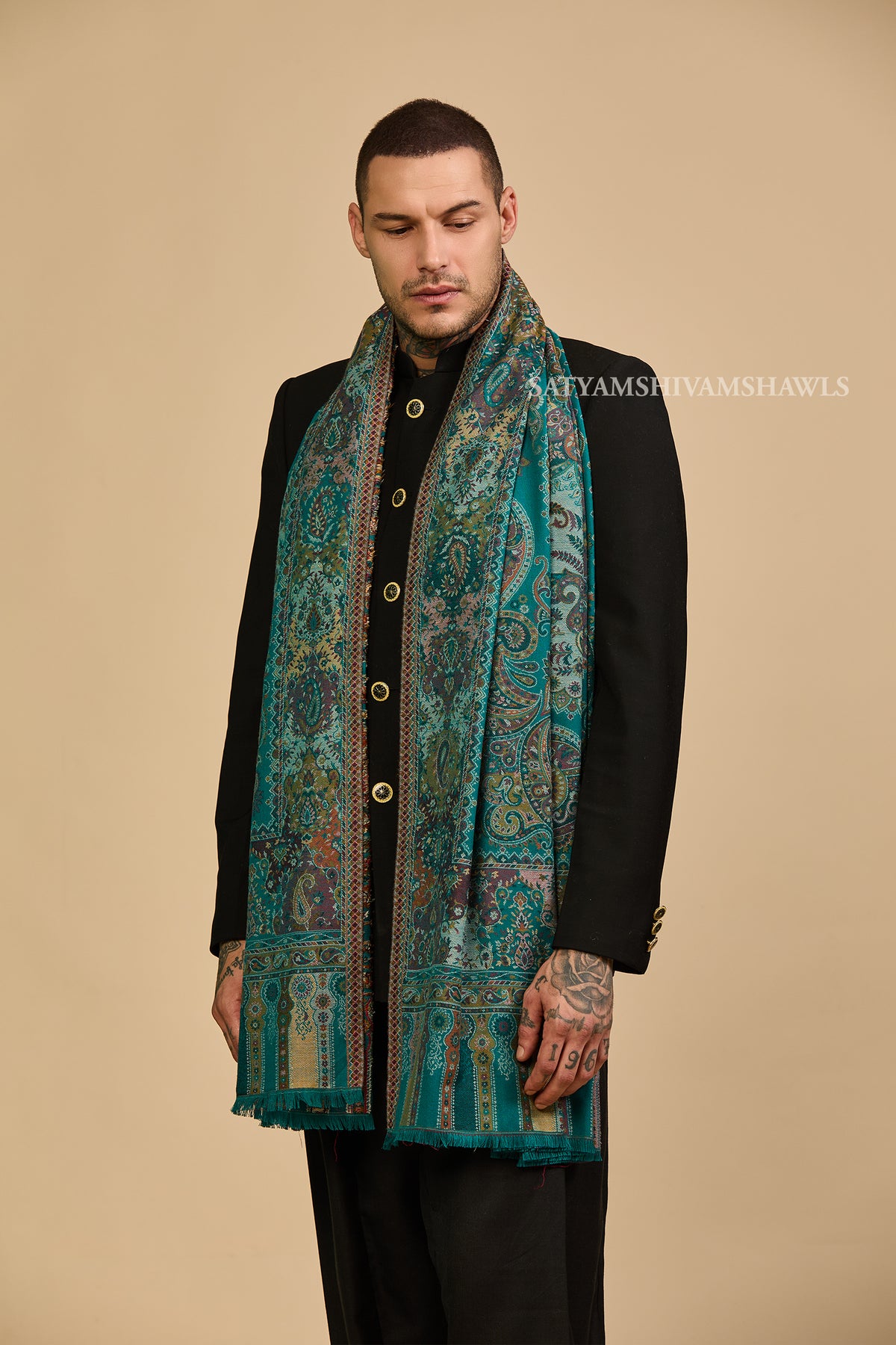 pure wool paisely multi kani design women shawl