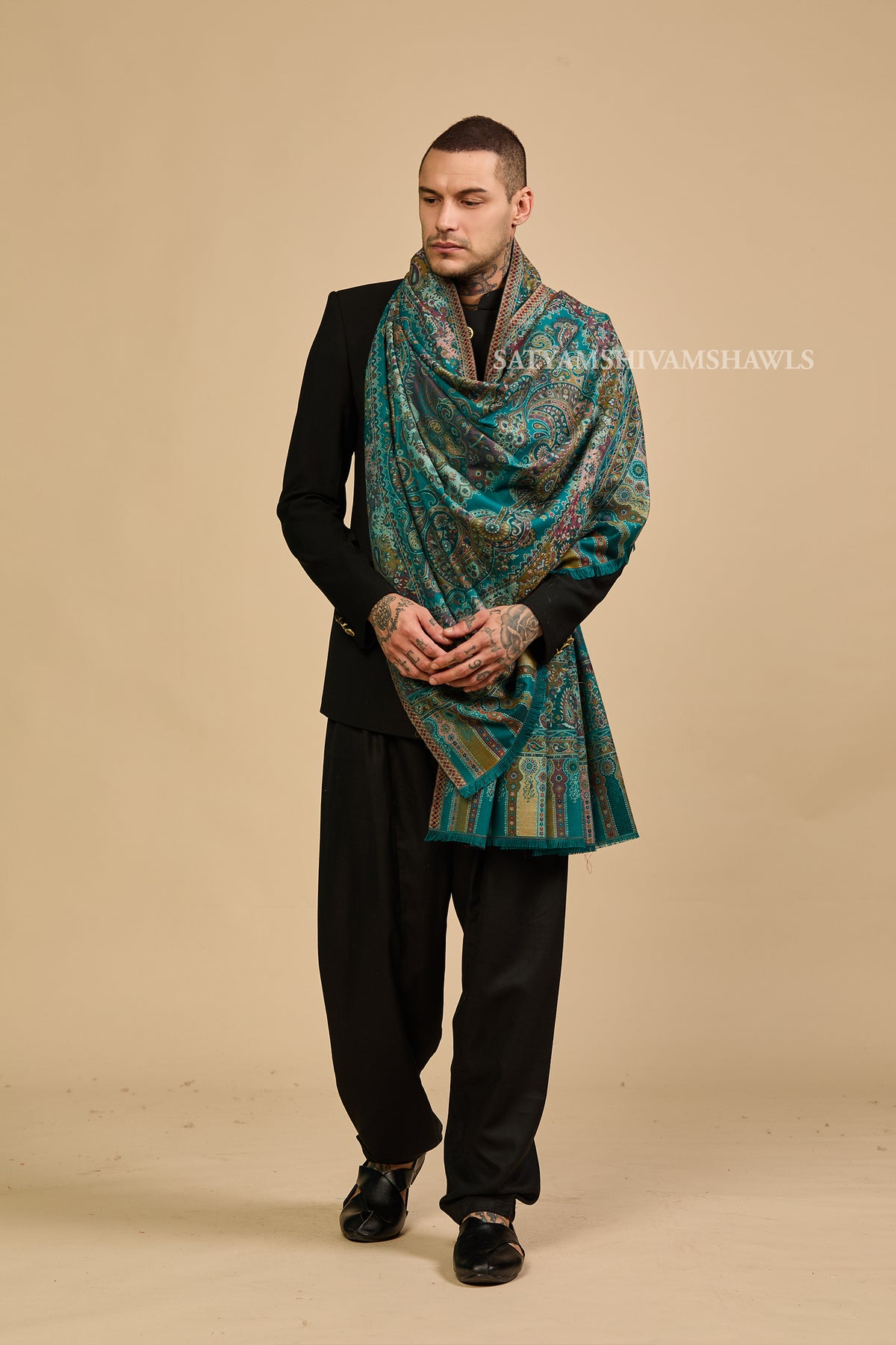 pure wool paisely multi kani design women shawl