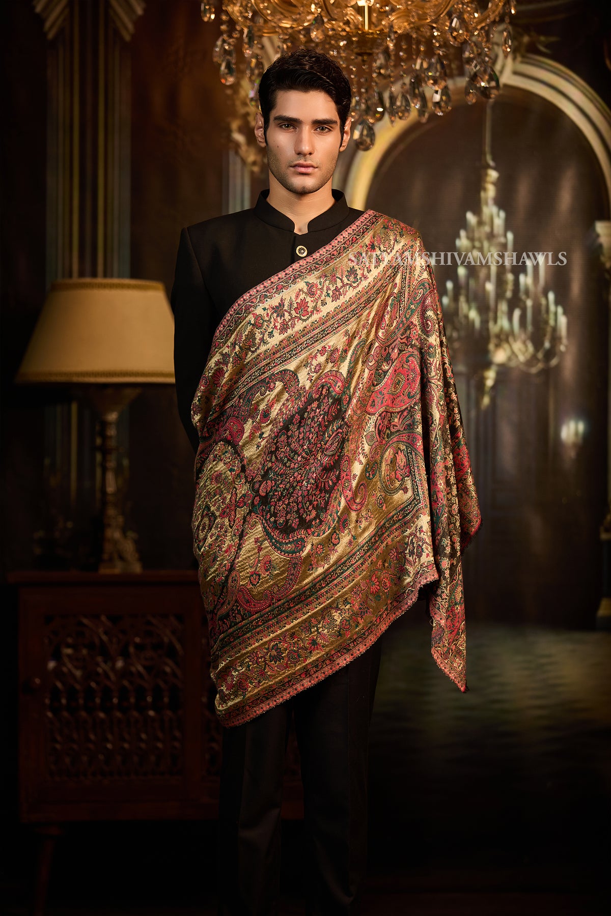 Moonlight Antique Paisley Kani men Stole