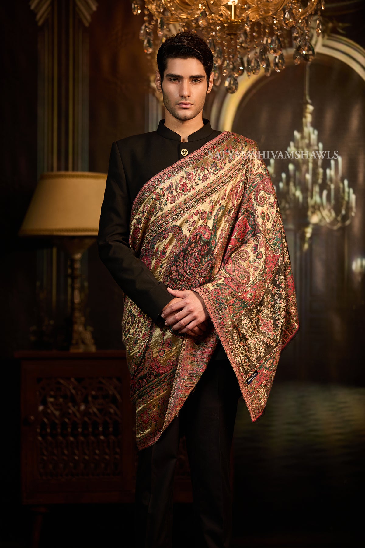 Moonlight Antique Paisley Kani men Stole