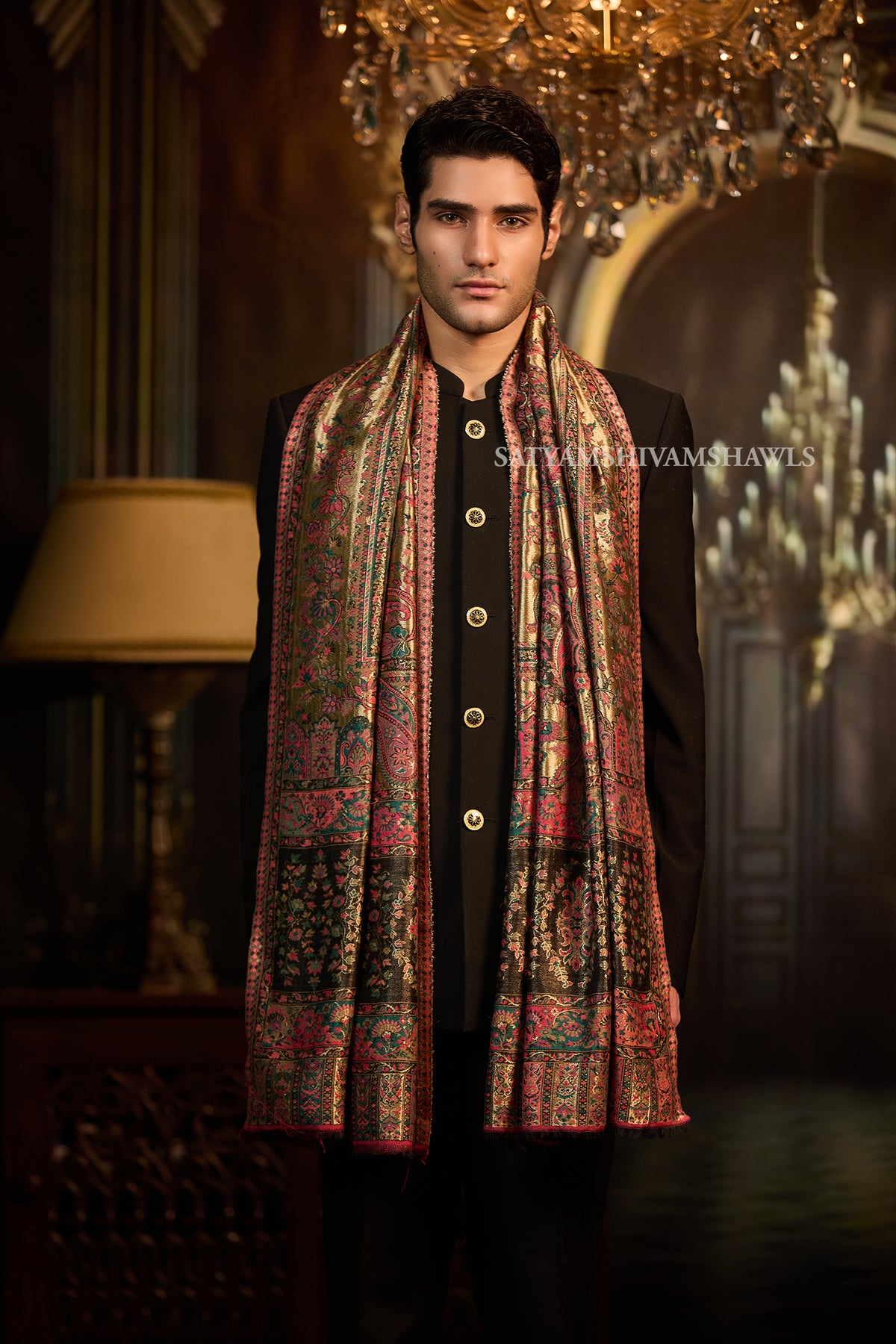 Moonlight Antique Paisley Kani men Stole