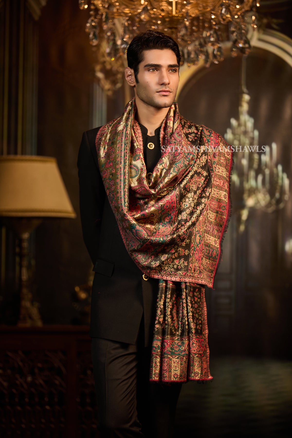 Moonlight Antique Paisley Kani men Stole