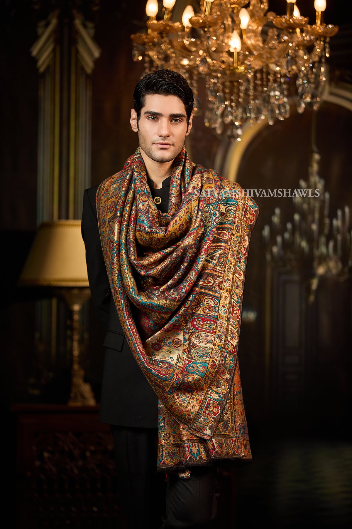 Moonlight Vintage Reversible Paisley Shawl