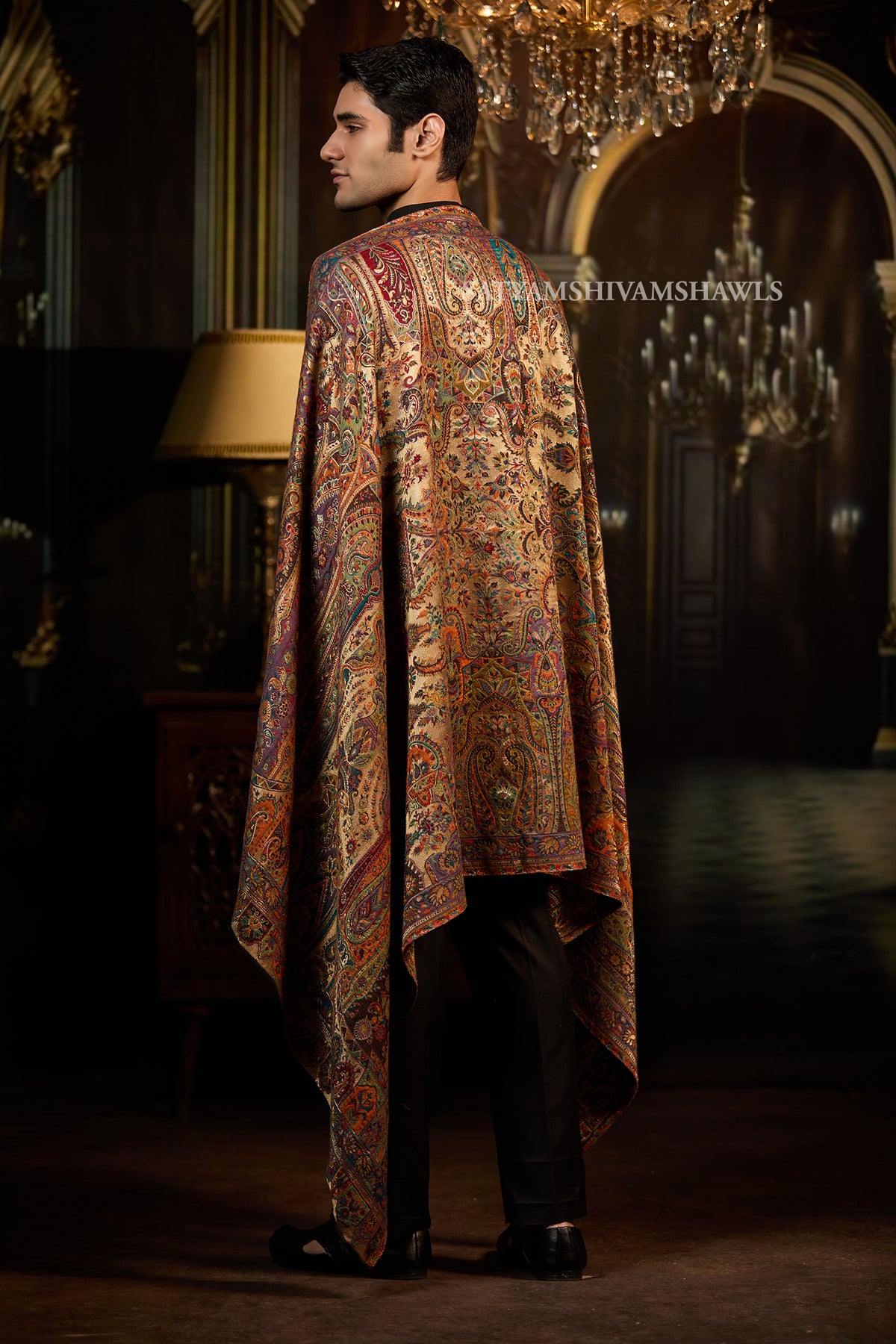 Moonlight Vintage Reversible Paisley Shawl