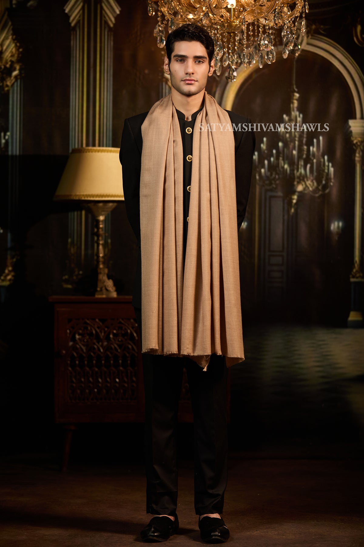 Pashmina Wool Mens Plain Stole