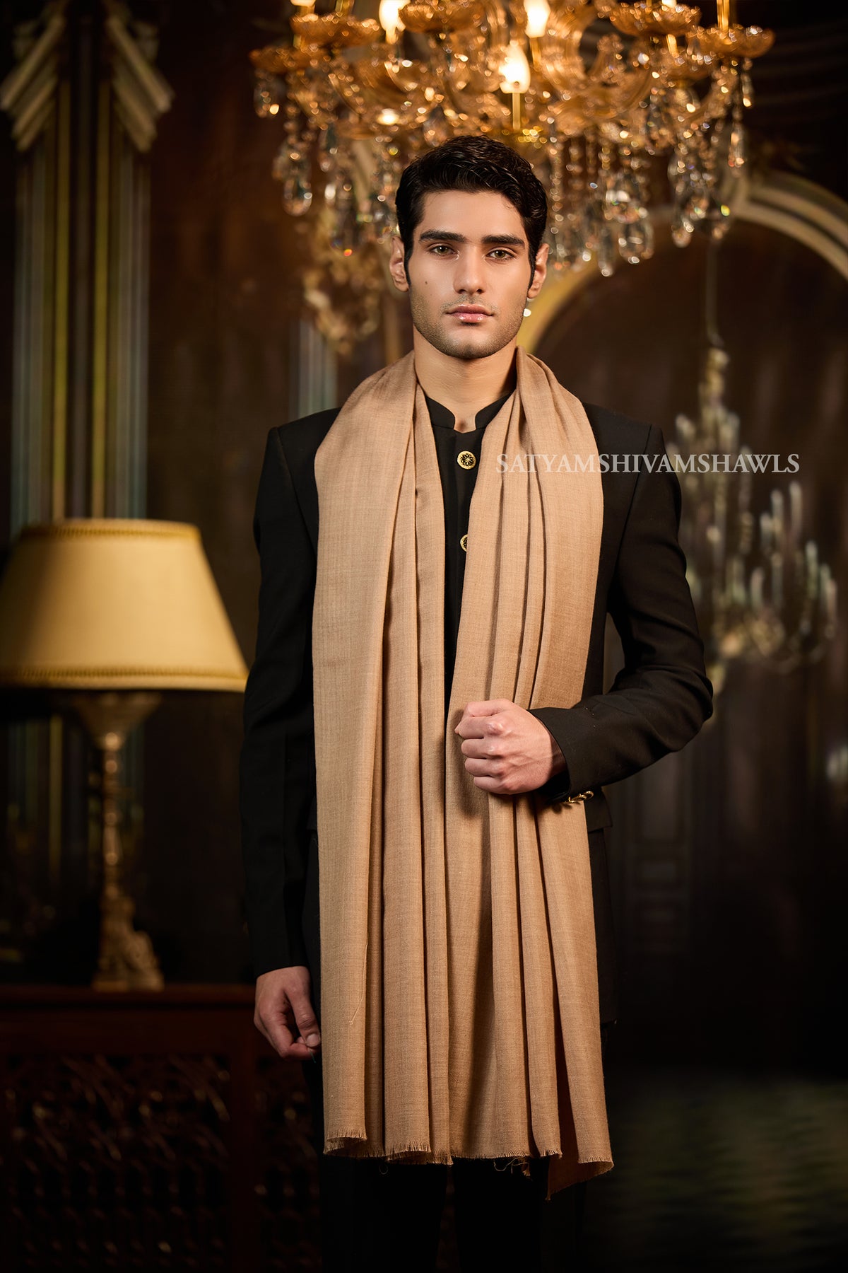 Pashmina Wool Mens Plain Stole