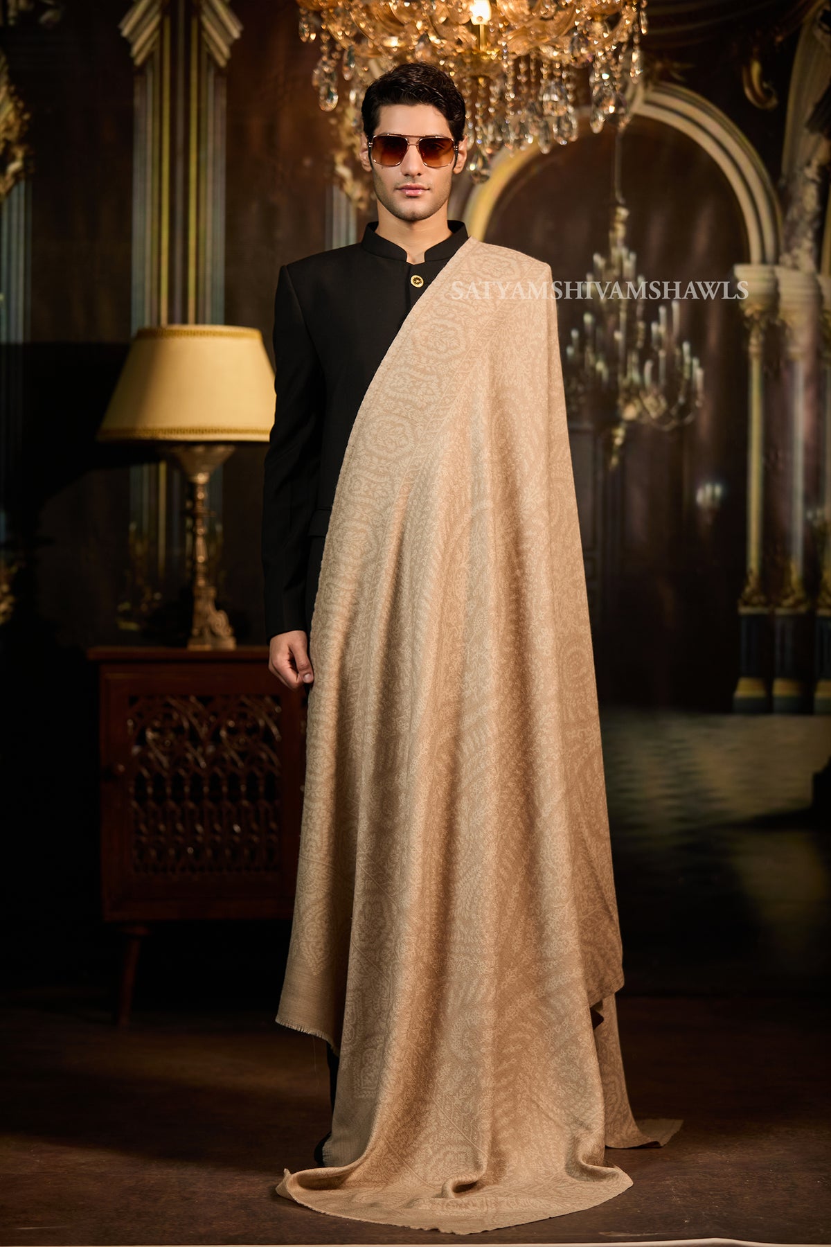 Elegant Self-Design Men’s Shawl Big Size