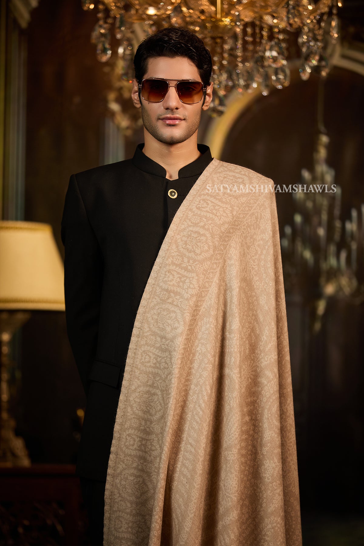 Elegant Self-Design Men’s Shawl Big Size
