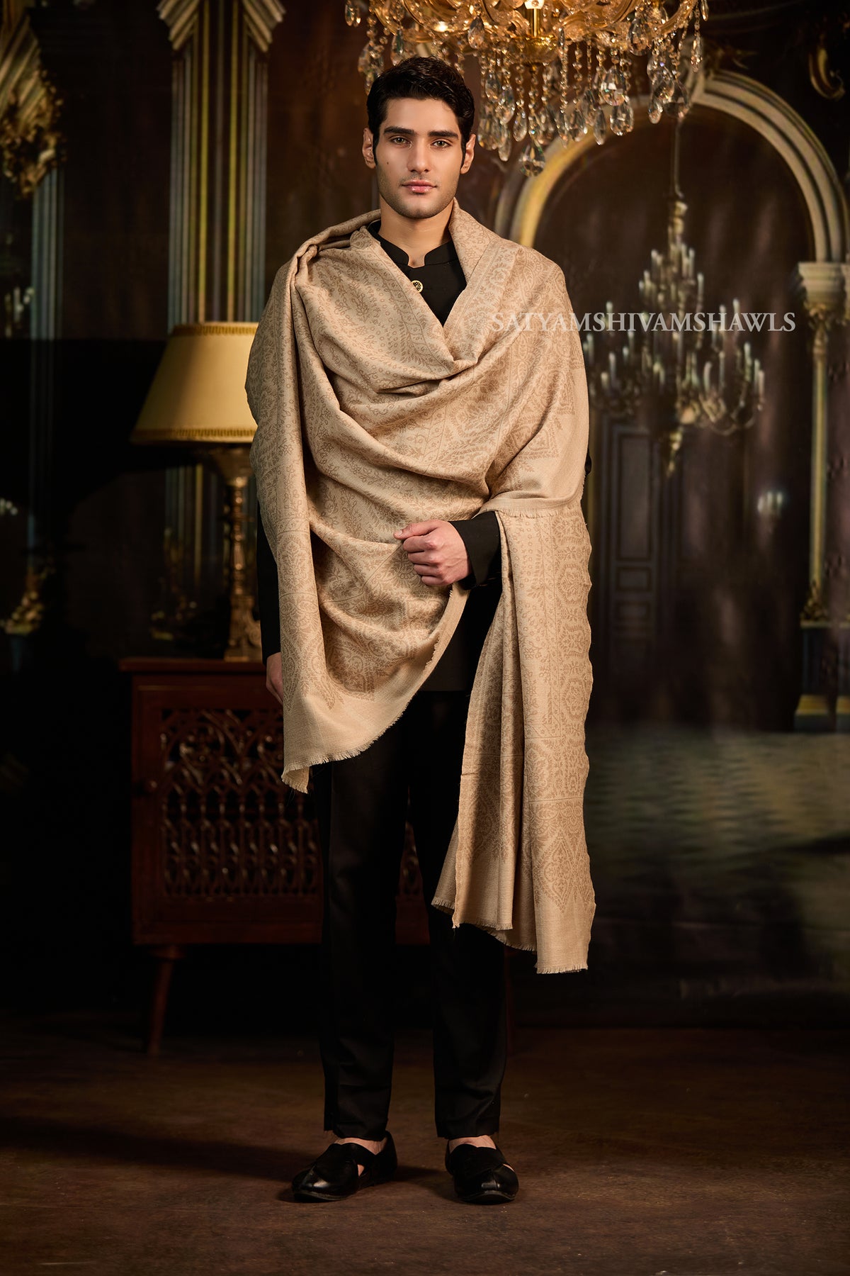 Elegant Self-Design Men’s Shawl Big Size