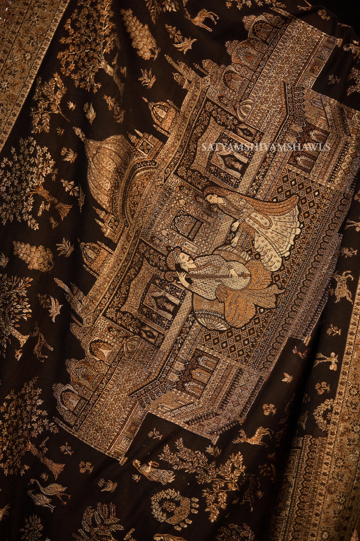 Mughal Darbar Heritage zari kani women shawl