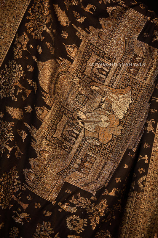 Mughal Darbar Heritage zari kani women shawl