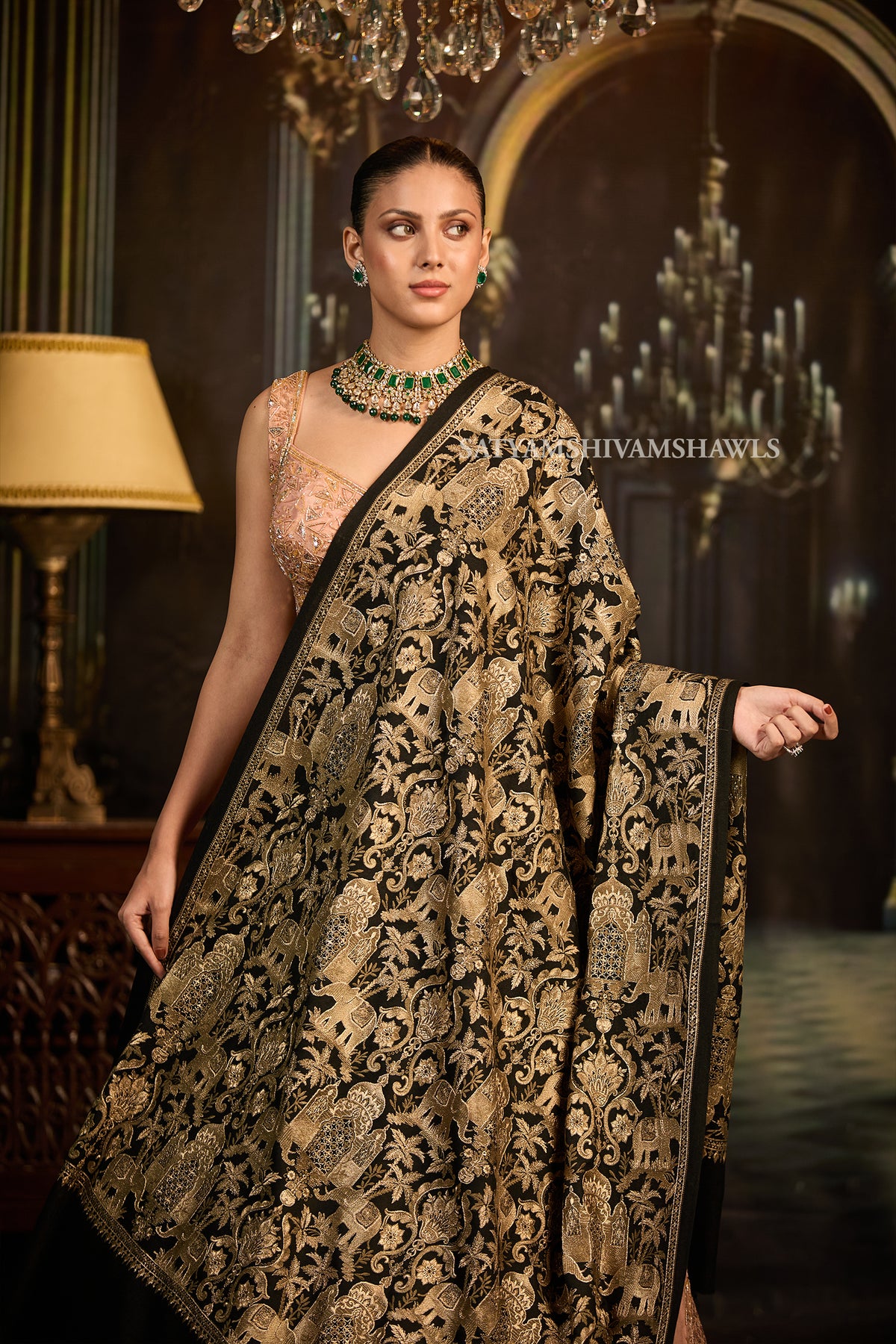 SHIKAAR-E-KASHMIR" TILLA EMBRODIERY FINE PASHMINA WOOL, WARM AND SOFT,