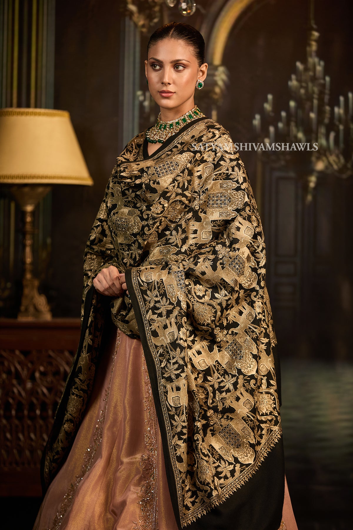 SHIKAAR-E-KASHMIR" TILLA EMBRODIERY FINE PASHMINA WOOL, WARM AND SOFT,