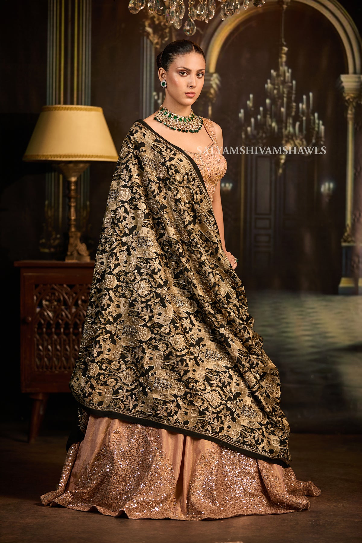 SHIKAAR-E-KASHMIR" TILLA EMBRODIERY FINE PASHMINA WOOL, WARM AND SOFT,