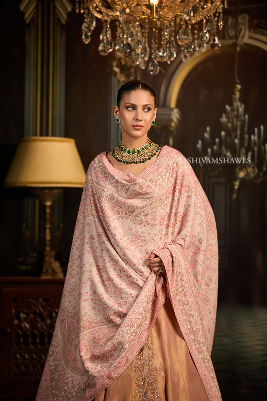 midnight black jamawar kashmiri kani design shawl