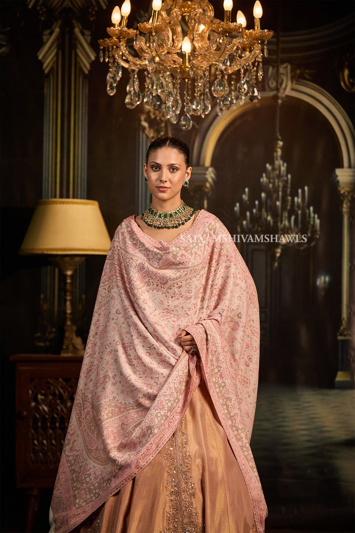 midnight black jamawar kashmiri kani design shawl