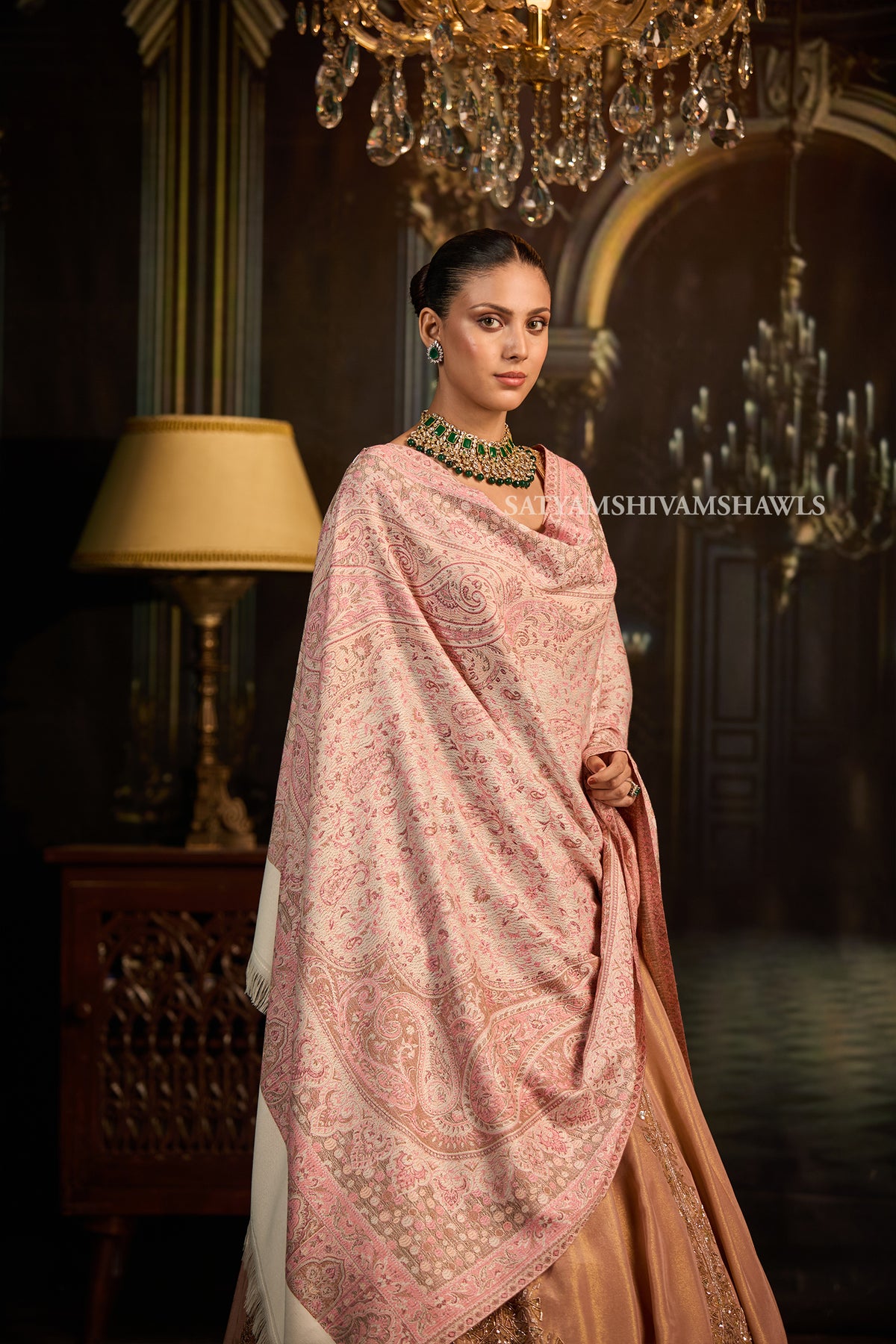 midnight black jamawar kashmiri kani design shawl