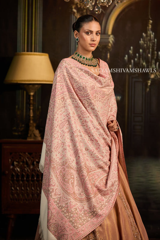 midnight black jamawar kashmiri kani design shawl