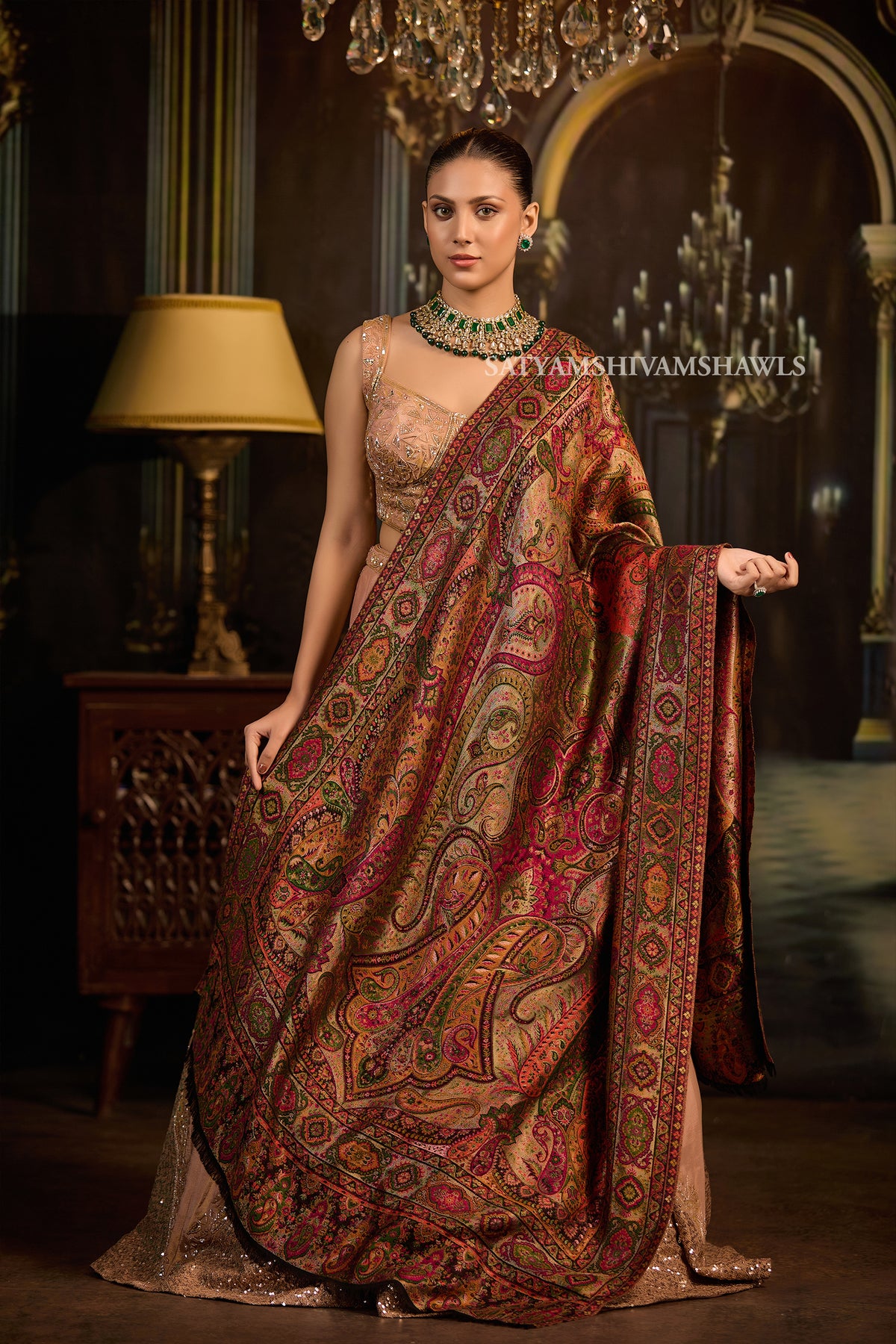 MOONLIGHT REVERSIBLE FINE WOOL PASHMINA WOMEN SHAWL,