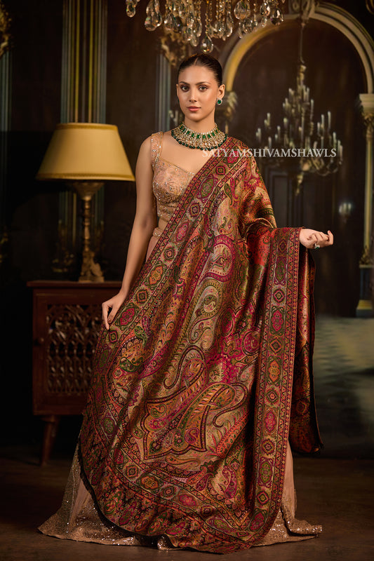 MOONLIGHT REVERSIBLE FINE WOOL PASHMINA WOMEN SHAWL,