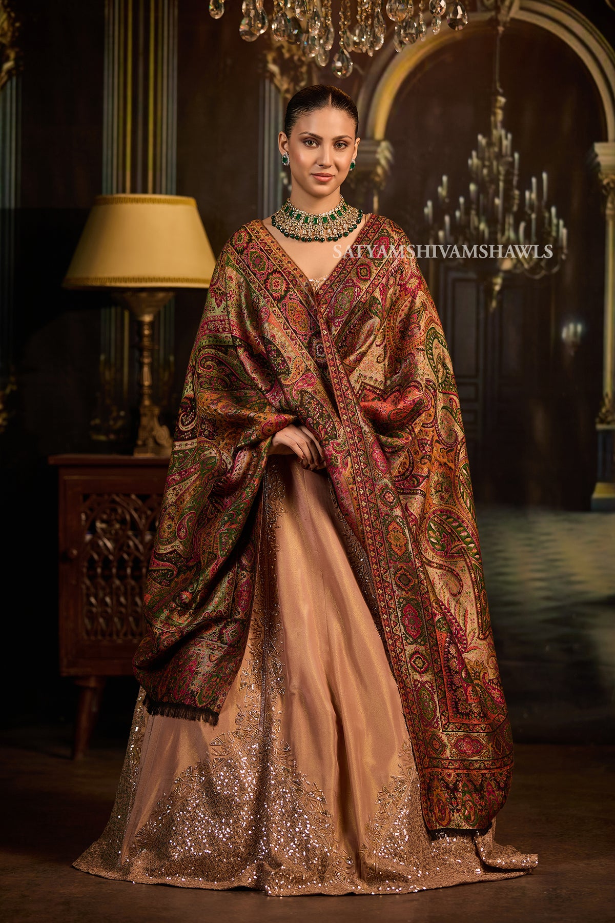 MOONLIGHT REVERSIBLE FINE WOOL PASHMINA WOMEN SHAWL,
