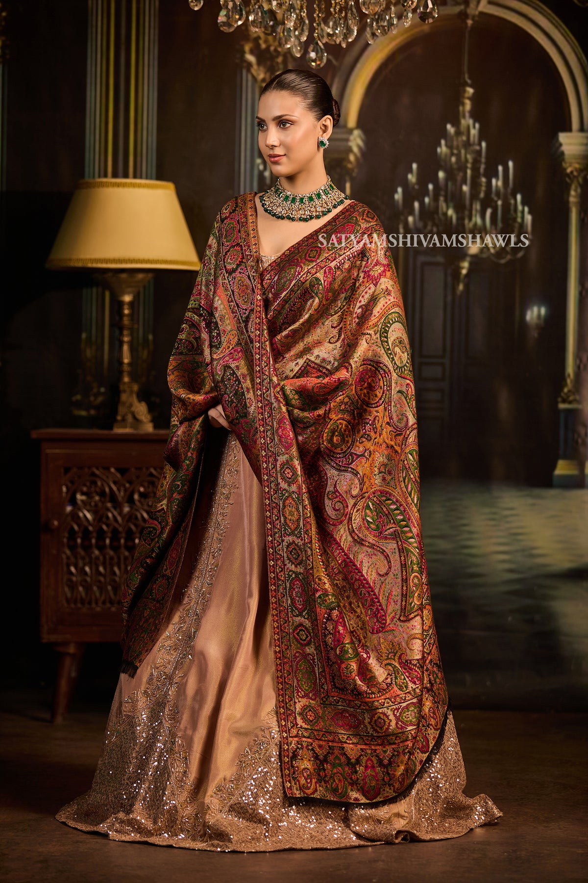 MOONLIGHT REVERSIBLE FINE WOOL PASHMINA WOMEN SHAWL,