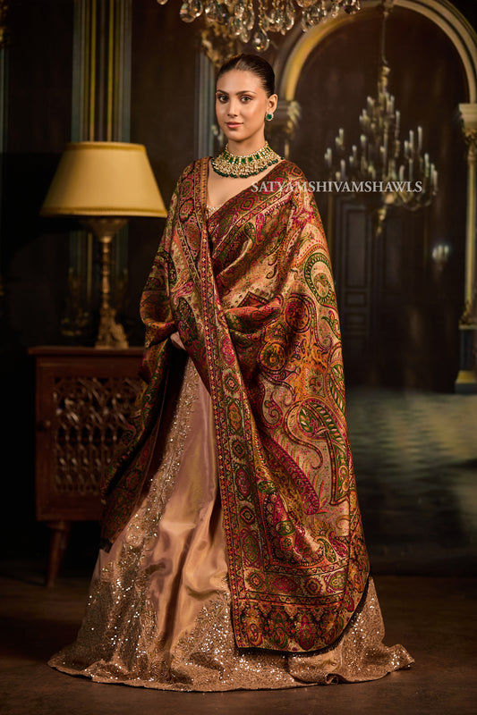 MOONLIGHT REVERSIBLE FINE WOOL PASHMINA WOMEN SHAWL,