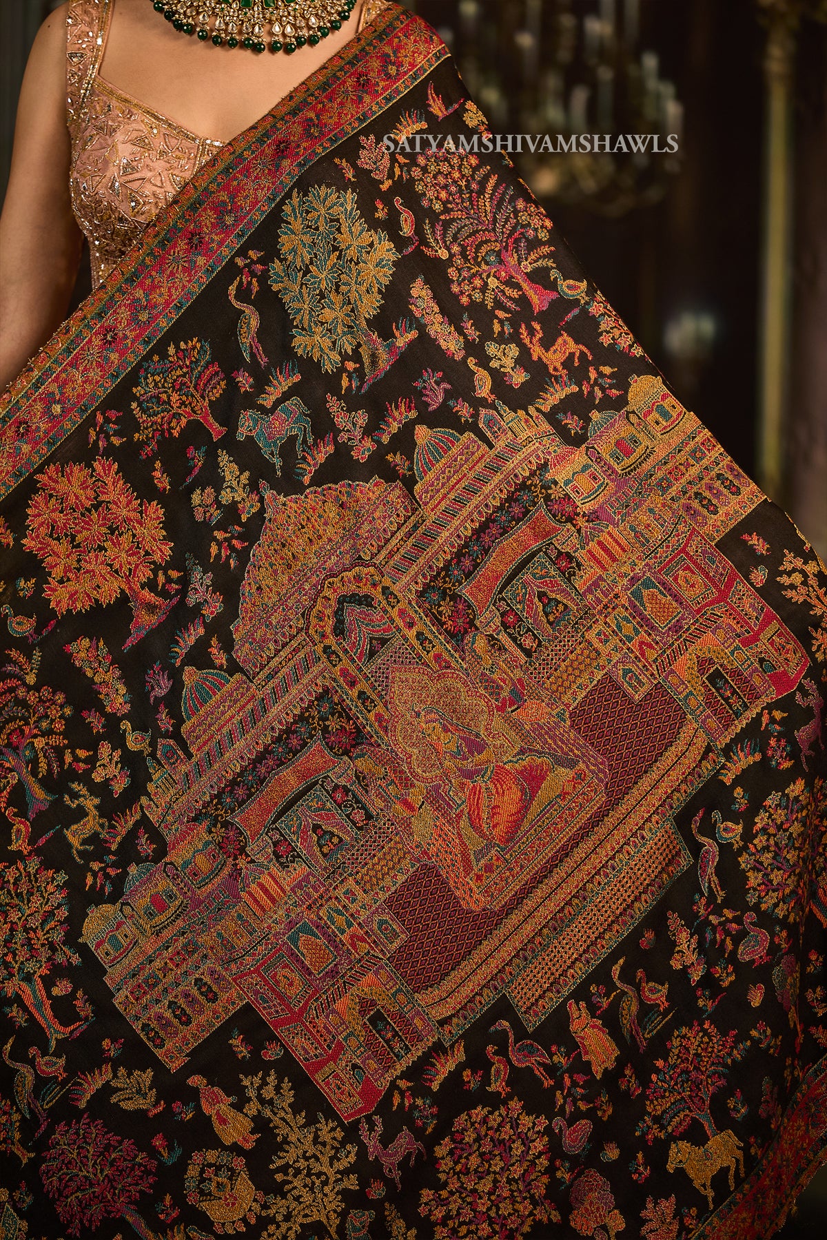 Mughal Darbar Heritage zari kani women shawl
