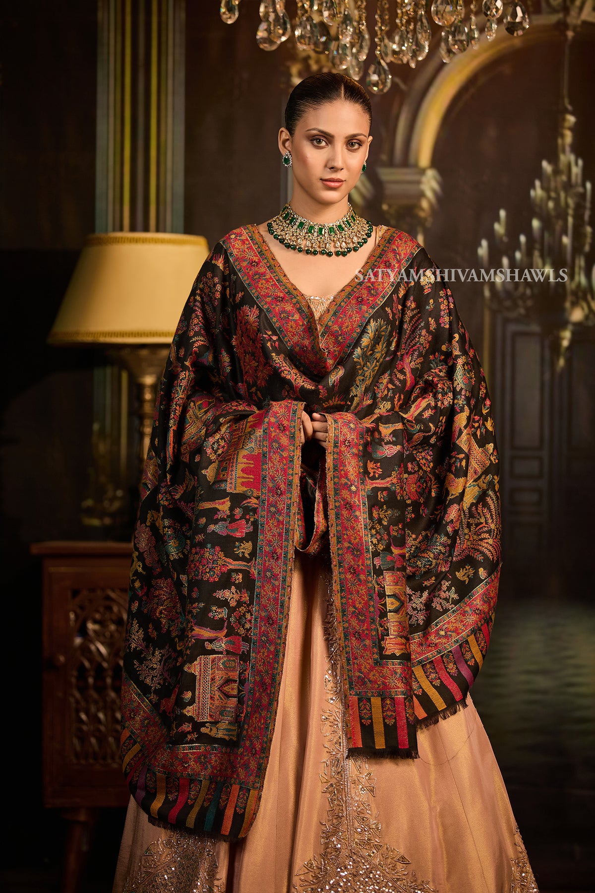 Mughal Darbar Heritage zari kani women shawl