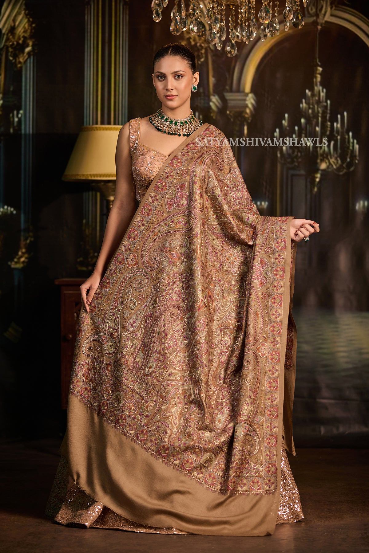 The Art of Naqsh Hand Embroidered Heritage shawl