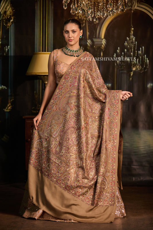 The Art of Naqsh Hand Embroidered Heritage shawl