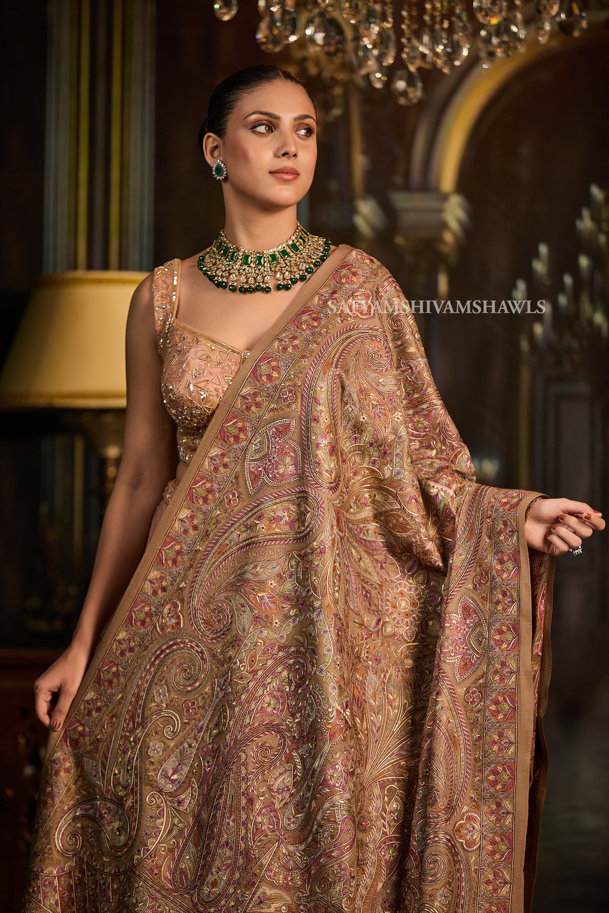 The Art of Naqsh Hand Embroidered Heritage shawl