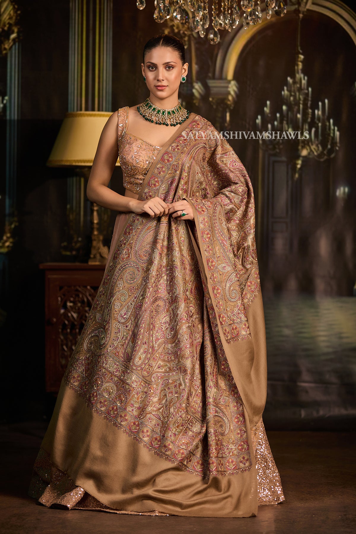 The Art of Naqsh Hand Embroidered Heritage shawl