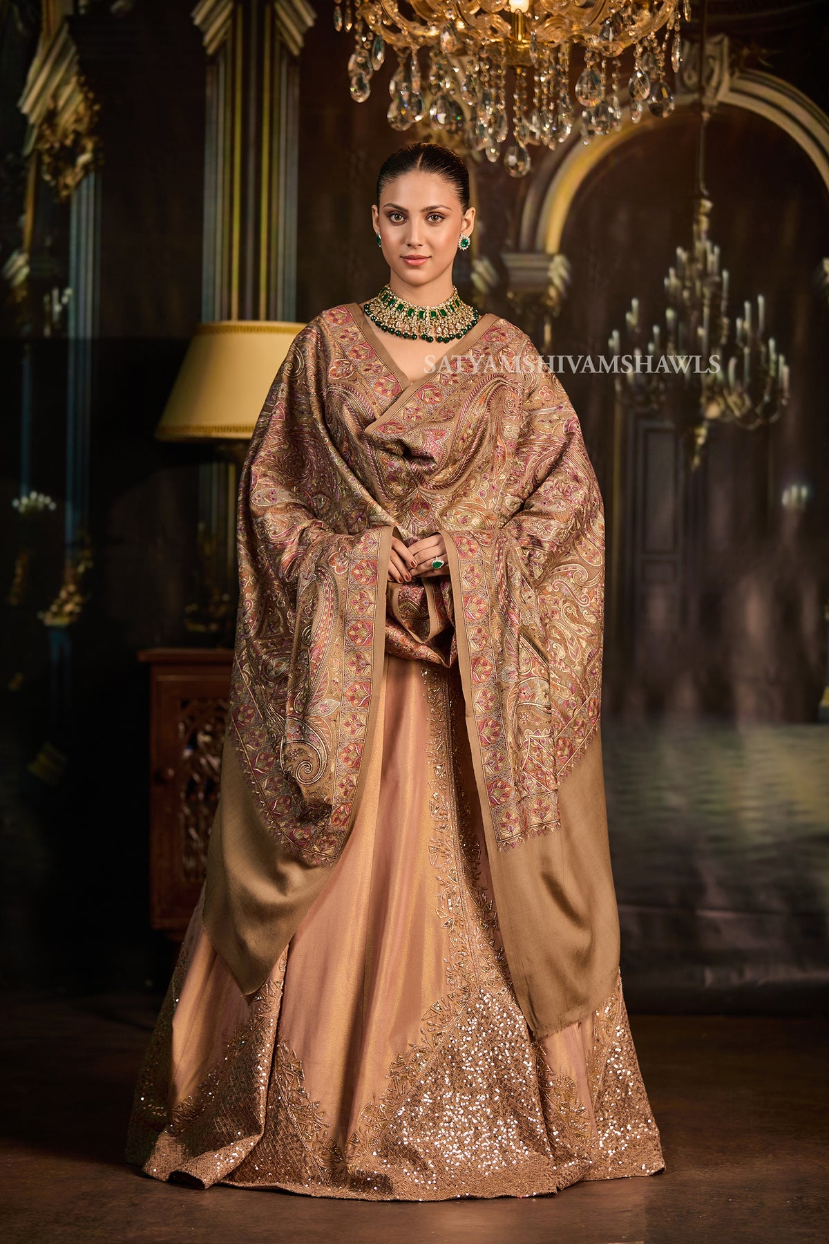 The Art of Naqsh Hand Embroidered Heritage shawl