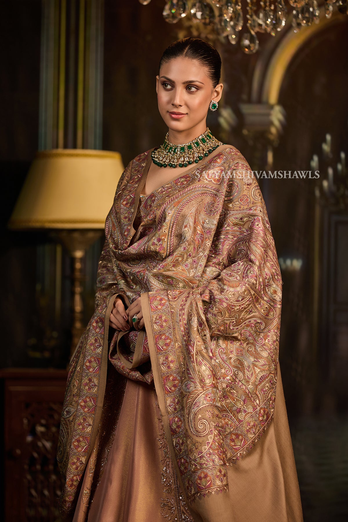 The Art of Naqsh Hand Embroidered Heritage shawl