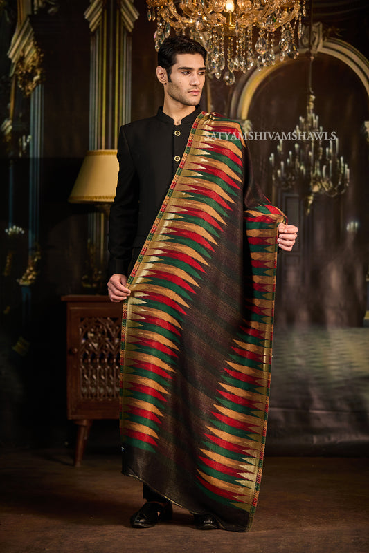 Moonlight fine wool  Reversible ekat deisgn Stole