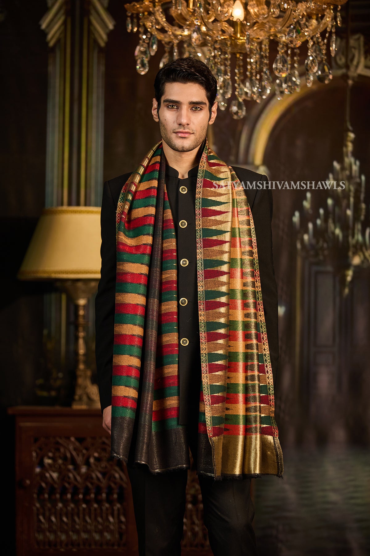 Moonlight fine wool  Reversible ekat deisgn Stole